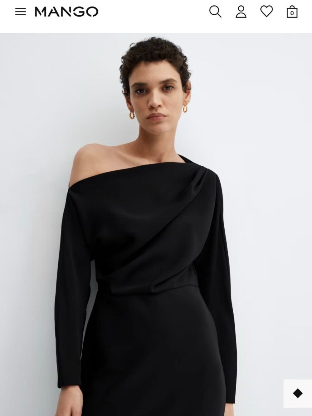 NEW Asymmetrical Dress With Slit, Black, 6
